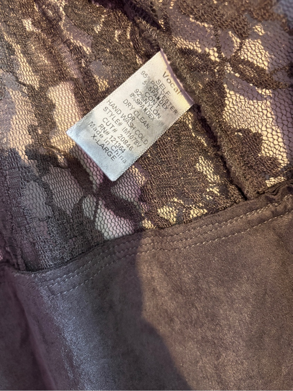 Vocal NWT Lace-Panel Sleeveless Tunic Vest in Gray - Picture 3 of 4